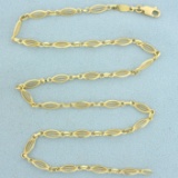 Italian Made 17 Inch Designer Link Necklace In 14k Yellow Gold