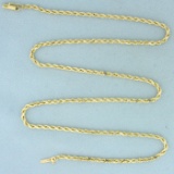 22 Inch Rope Link Chain Necklace In 14k Yellow Gold
