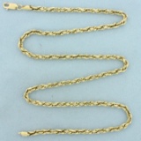 21 Inch Rope Link Chain Necklace In 14k Yellow Gold