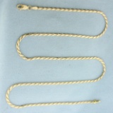 Italian Made 20 Inch Boston Link Chain Necklace In 14k Yellow Gold