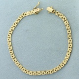 Italian Made Designer Link Bracelet In 14k Yellow Gold