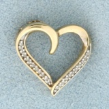 Diamond Heart Pendant In 10k Yellow Gold