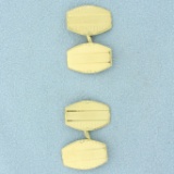 Vintage Cuff Links In 18k Yellow Gold
