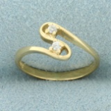 Child's Two Stone Friendship Ring In 14k Yellow Gold