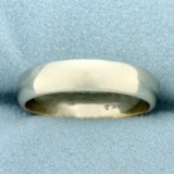 Mens Wedding Band Ring In 14k White Gold