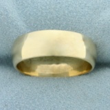 Mens Wide 7mm Wedding Band Ring In 14k Yellow Gold