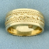 Cigar Band Ring In 14k Yellow Gold