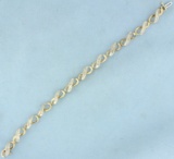 Baguette Diamond Bracelet In 10k Yellow Gold