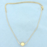 Italian Made Ball Bead Snake Link Necklace In 14k Yellow Gold