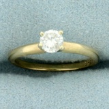 Diamond Solitaire Engagement Ring In 14k Yellow Gold