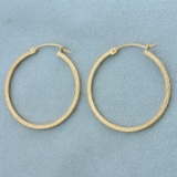 Thin Hoop Earrings In 10k Yellow Gold