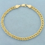 Double Rope Link Bracelet In 10k Yellow Gold
