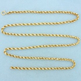 28 Inch Cable Link Chain Necklace In 14k Yellow Gold