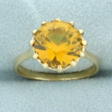 4ct Citrine Ring In 14k Yellow Gold