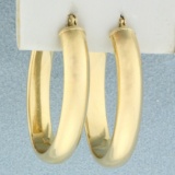Wide Hoop Earrings In 14k Yellow Gold