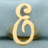 Initial E Ring In 14k Yellow Gold