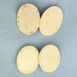 Engravable Gold Cufflinks In 14k Yellow Gold