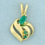 Emerald Pendant In 14k Yellow Gold