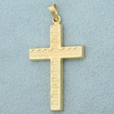 Textured Cross Pendant In 14k Yellow Gold