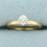 Solitaire Diamond Promise Ring In 14k Yellow And White Gold