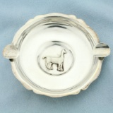 Vintage Llama Or Alpaca Peruvian Ash Tray In Sterling Silver