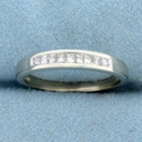 Womens Princess Cut Diamond Wedding Band Ring In 14k White Gold