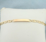 Engravable Id Bracelet In 10k Yellow Gold
