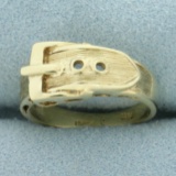 Belt Buckle Ring In 14k Yellow Gold