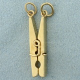 Mechanical Safety Clip Pendant In 14k Yellow Gold
