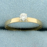 Solitaire Diamond Engagement Ring In 14k Yellow Gold