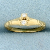 Two Stone Diamond Ring In 10k Yellow Gold