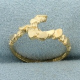 Designer Nugget Style Ring In 14k Yellow Gold