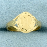 Monogram M Signet Ring In 14k Yellow Gold