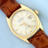 Mens Rolex Datejust 6605 With 18k Gold Case And Bezel