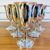 Fisher Silversmiths Water Goblets Set Of 6