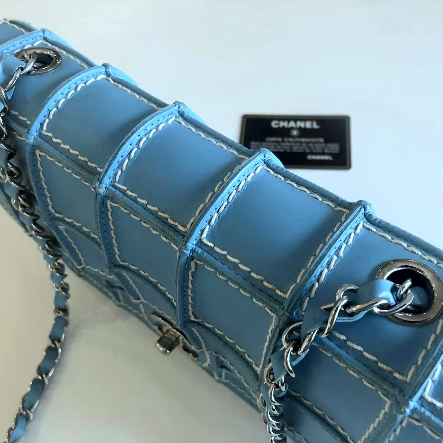 Authentic Vintage Chanel Bag Wild Stitch Blue