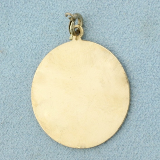 Engravable Disc Pendant In 14k Yellow Gold