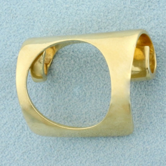 Unique Scroll Ring In 14k Yellow Gold