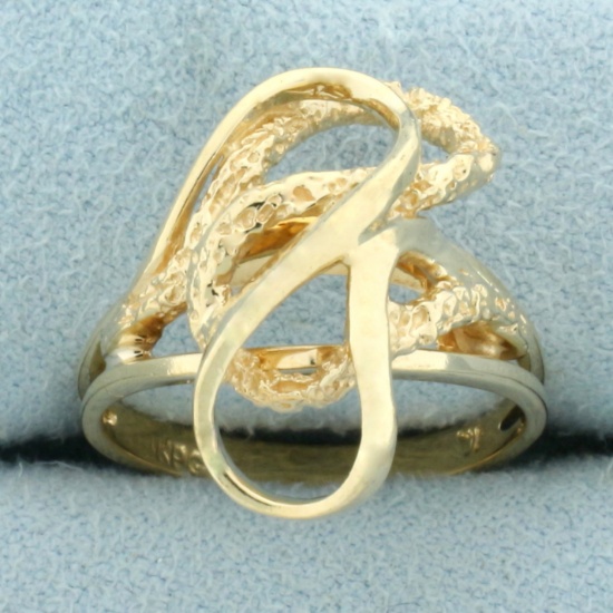 Abstract Design Ring In 14k Yellow Gold