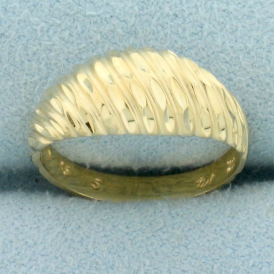 Diamond Cut Dome Ring In 14k Yellow Gold