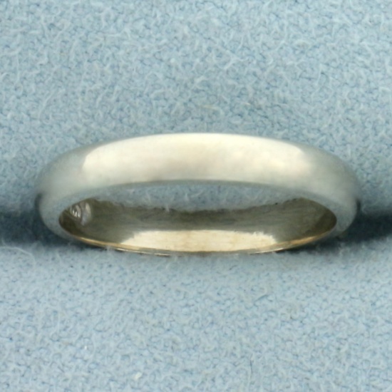 Womens Wedding Band Ring In 14k White Gold