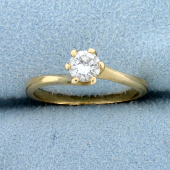 .4ct Bypass Style Diamond Solitaire Engagement Ring In 14k Yellow Gold