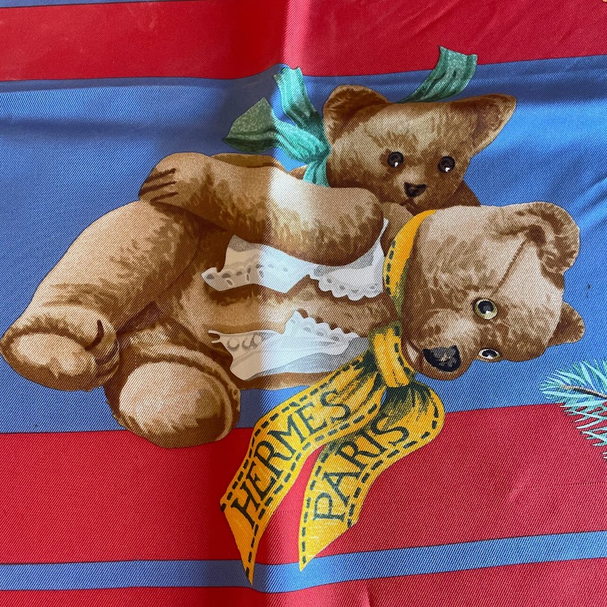 Hermes Confidents Des Coeurs Carre 90 Teddy Bear | Proxibid