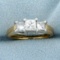 1ct Tw 3 Stone Princess Diamond Anniversary Or Engagement Ring In 14k Yellow Gold And Platinum