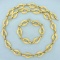 Italian Made Adjustable Heavy Designer Necklace And Bracelet Set In 18k Yellow Gold