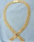 Heavy Bismarck Link Tanzanite Necklace In 14k Yellow Gold