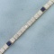 Vintage Sapphire And Diamond Bracelet In 14k White And Yellow Gold