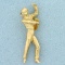 Flamenco Dancer Pendant In 14k Yellow Gold