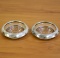 Two Vintage Sterling Silver And Glass Ashtrays