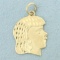 Girl Silhouette Pendant In 14k Yellow Gold